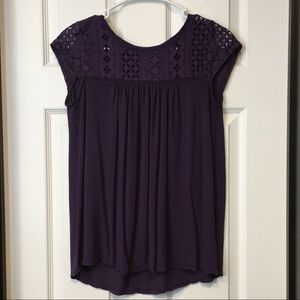 Purple Pleated Shirt